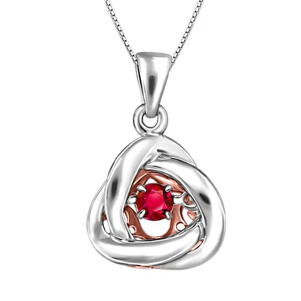 Silver and Rose Gold Ruby Luminance Pendant