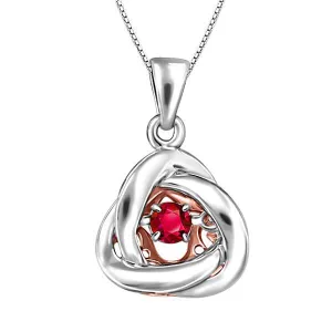 Silver and Rose Gold Ruby Luminance Pendant