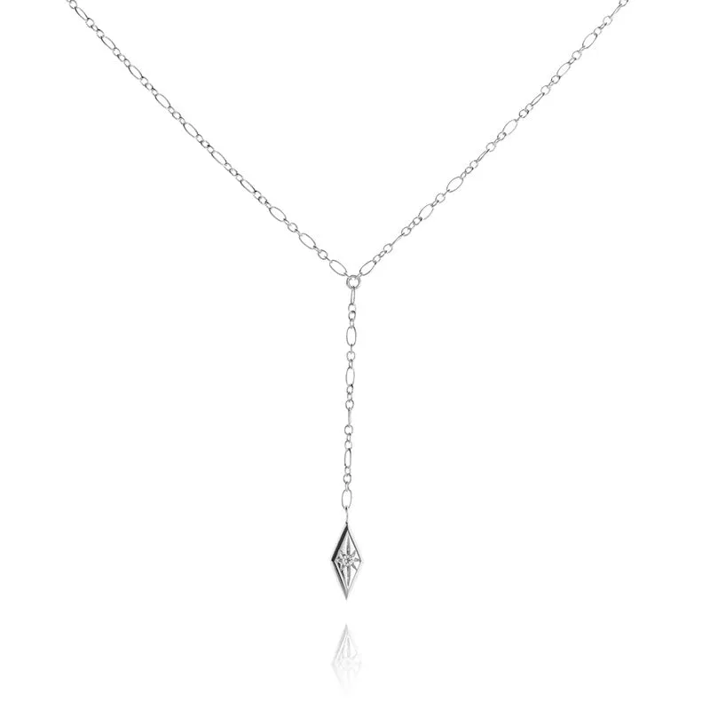 Starlet Necklace, White Topaz, Silver