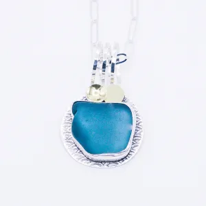 Sterling Silver Blue Maui Seaglass Necklace