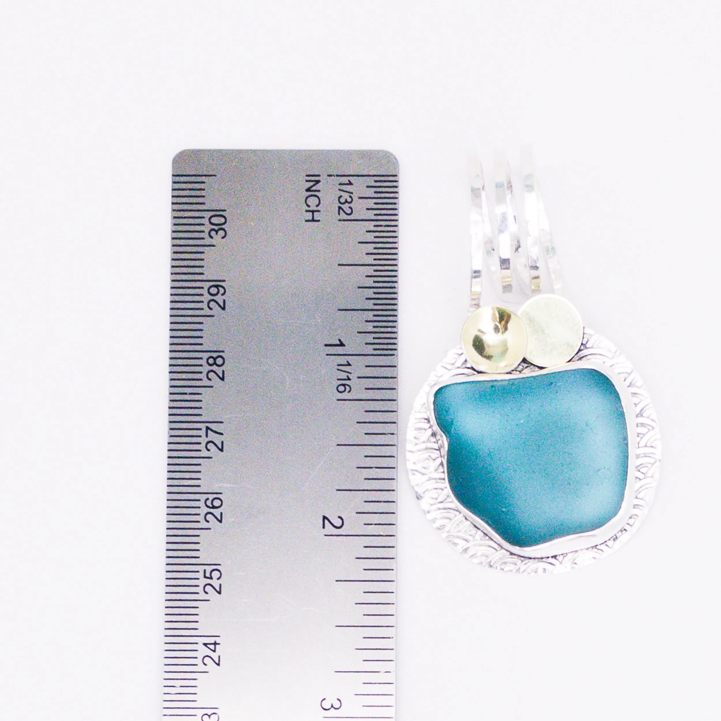 Sterling Silver Blue Maui Seaglass Necklace