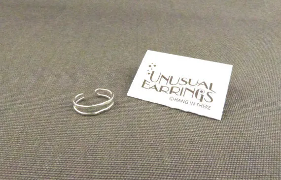Sterling Silver narrow double band ear cuff