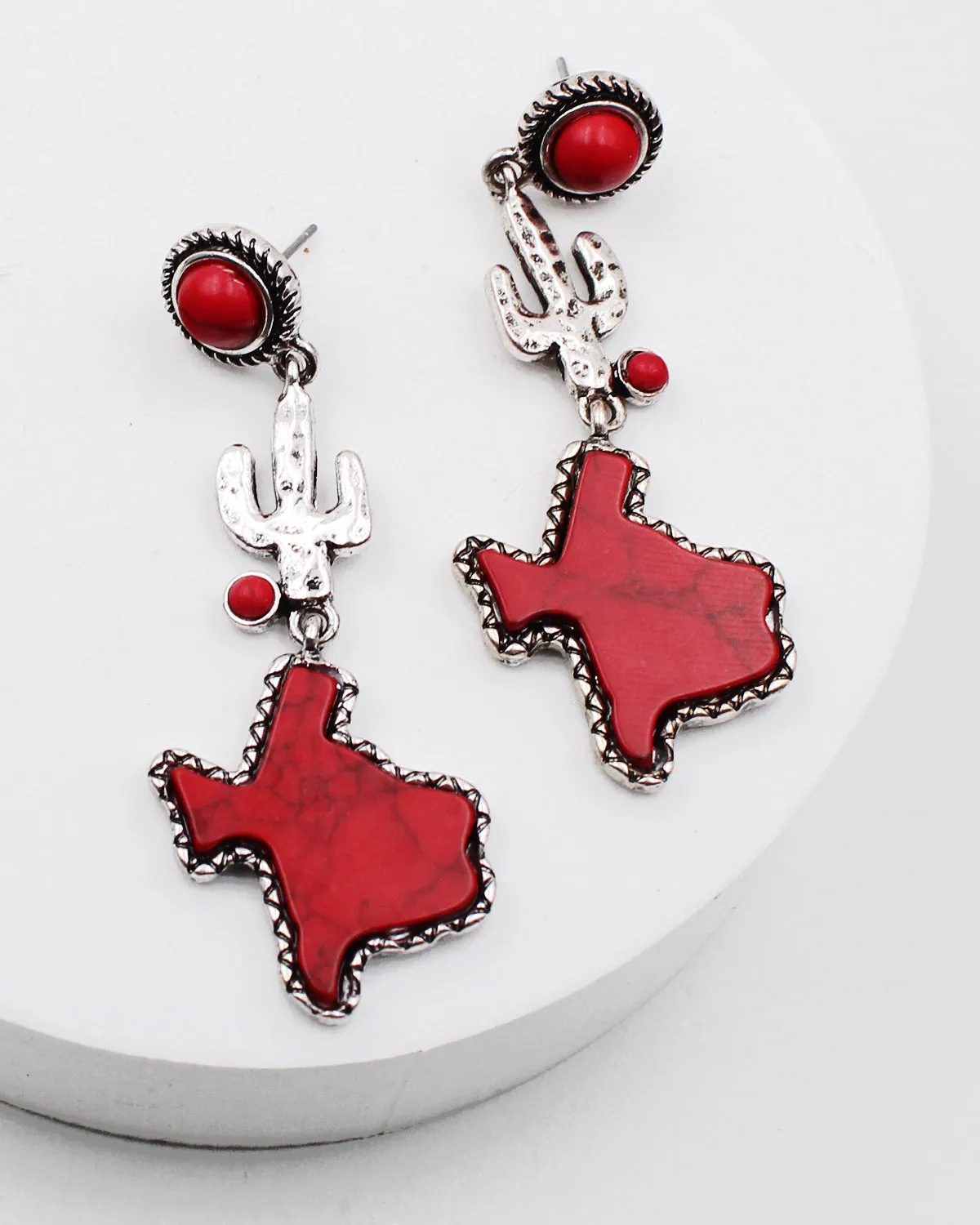 Texas Map Stone Earrings